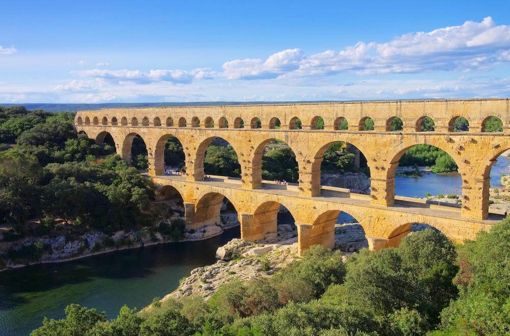 The Pont du Gard, a Roman aqueduct and bridge in France
