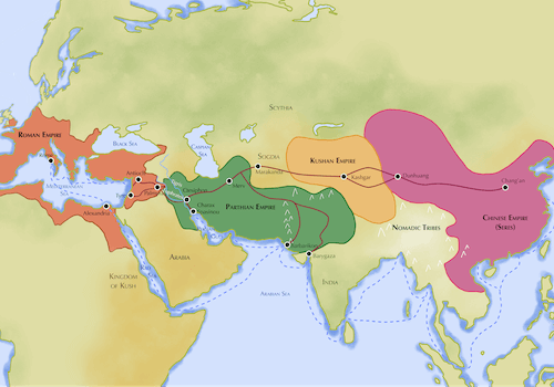 map of the Silk Routes
