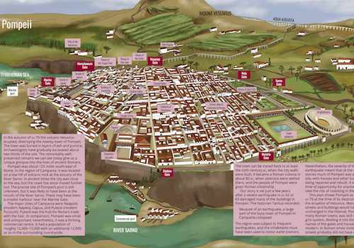 map of city of Pompeii